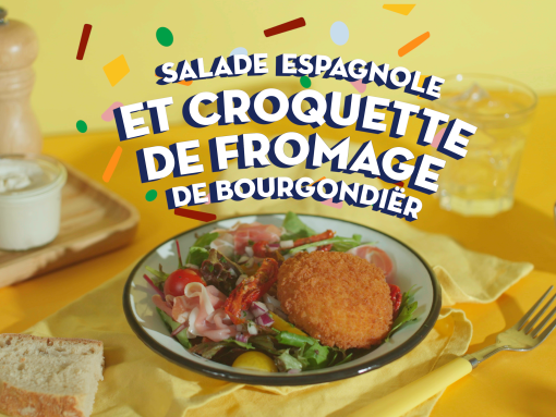 Salade Espagnole et croquette de fromage De Bourgondiër